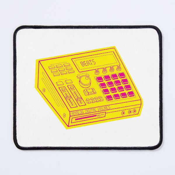 Item preview, Hip Hop Sampler Retro Graphic (Mexican Pink Lines + Yellow Rose Drop Shadow) Analog / Music designed and sold by analogdigitalvz.