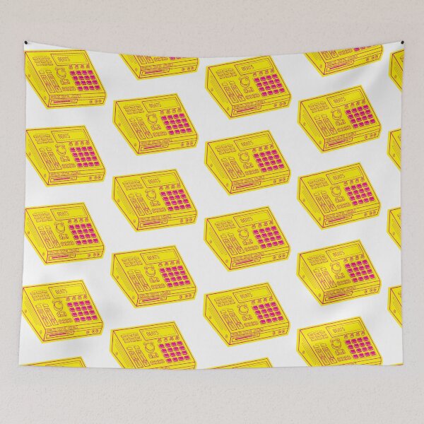 Item preview, Hip Hop Sampler Retro Graphic (Mexican Pink Lines + Yellow Rose Drop Shadow) Analog / Music designed and sold by analogdigitalvz.