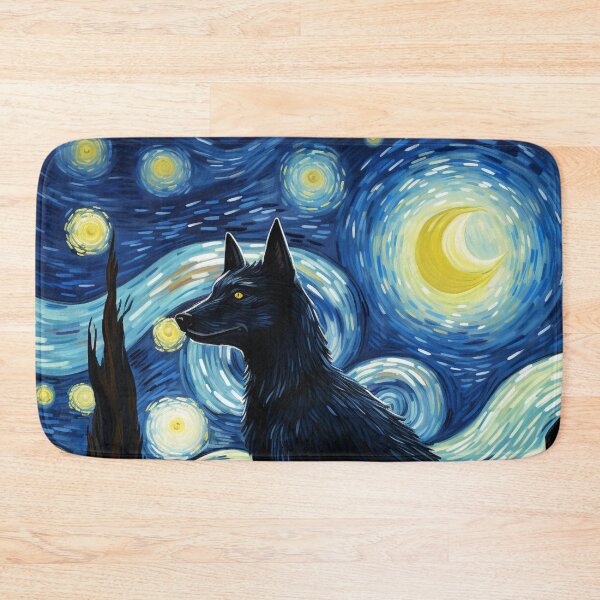 Item preview, Starry Night Wolf Van gogh Inspired Painting designed and sold by Vangoholic.