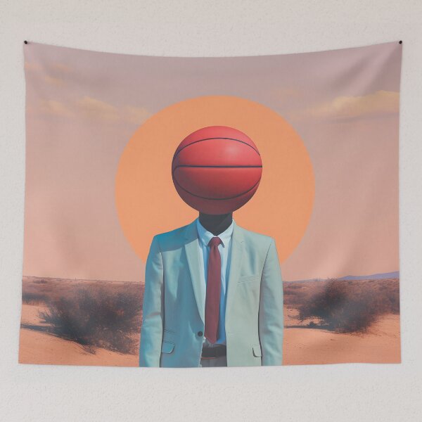 Item preview, Desert Hoops: Surreal Basketball Sunrise designed and sold by VectorPlace.