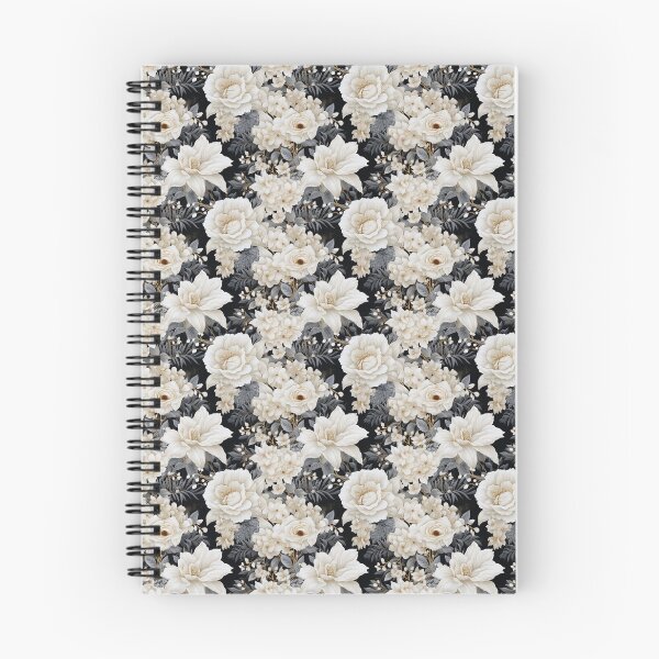 Aperçu de l'œuvre Sérénité florale enneigée : motif de fleurs blanches créée et vendue par BloomPattern.