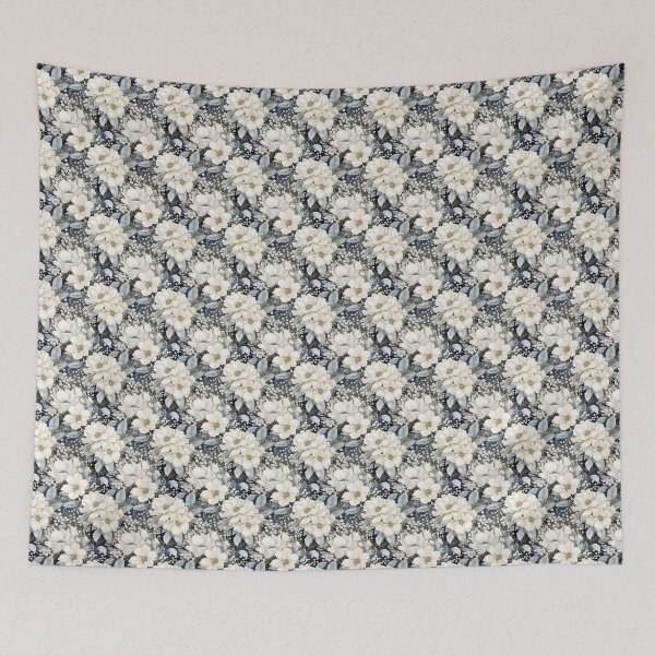 Item preview, Winter Garden Elegance: Floral Snowflake Art designed and sold by BloomPattern.