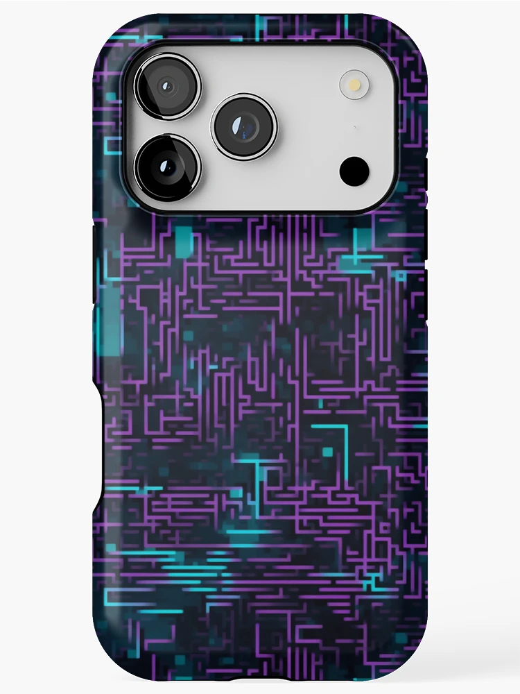 Thumbnail 1 of 4, iPhone Case, Digital Code Abstract Pattern designed and sold by SideSignal.
