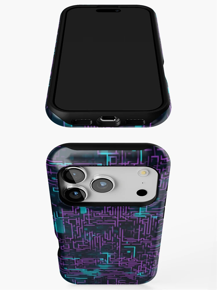 Thumbnail 3 of 4, iPhone Case, Digital Code Abstract Pattern designed and sold by SideSignal.