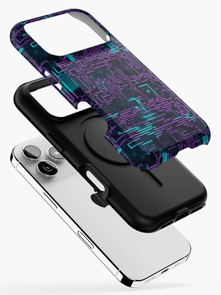 Thumbnail 2 of 4, iPhone Case, Digital Code Abstract Pattern designed and sold by SideSignal.