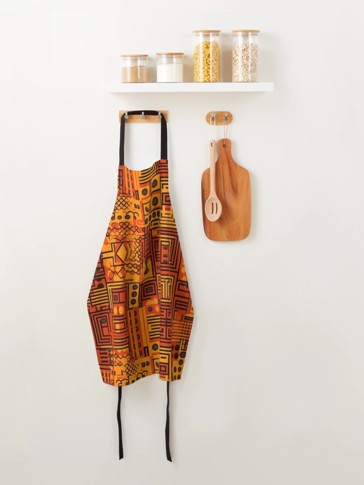 Thumbnail 4 of 6, Apron, Digital Code Abstract Pattern designed and sold by SideSignal.