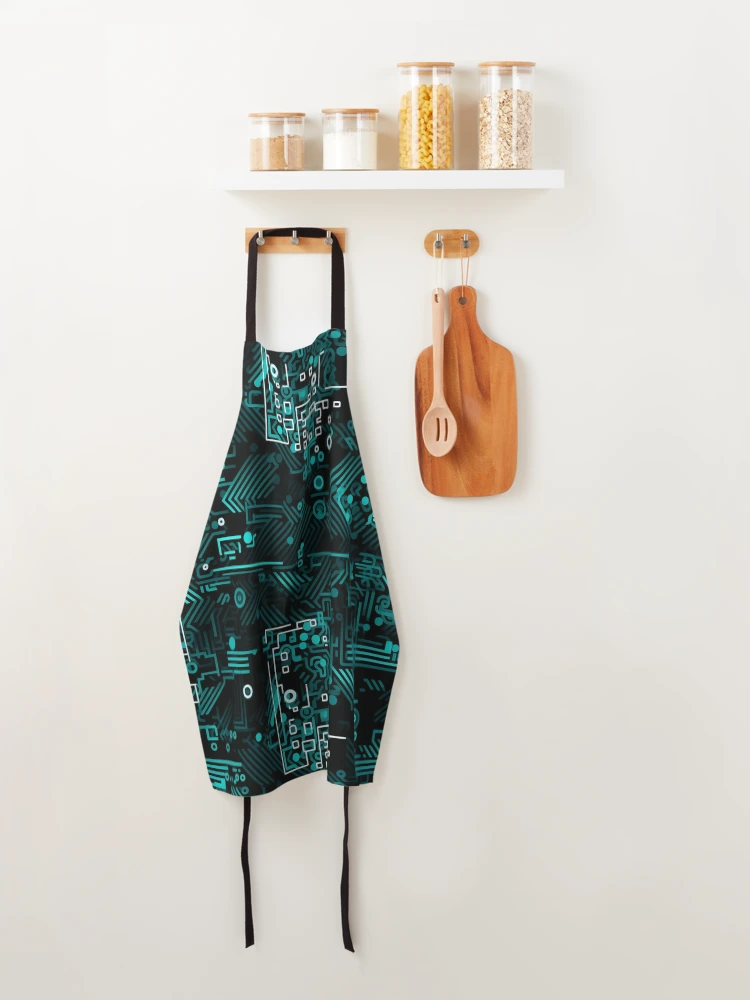 Thumbnail 4 of 6, Apron, Digital Code Abstract Pattern designed and sold by SideSignal.