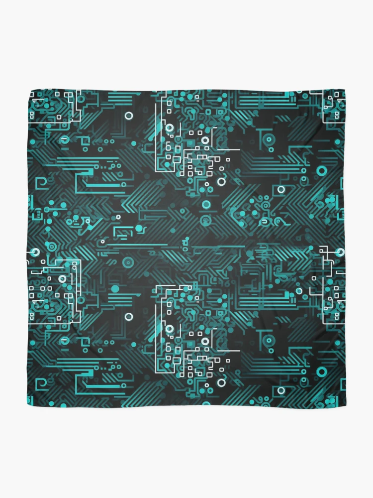 Thumbnail 2 of 3, Scarf, Digital Code Abstract Pattern designed and sold by SideSignal.
