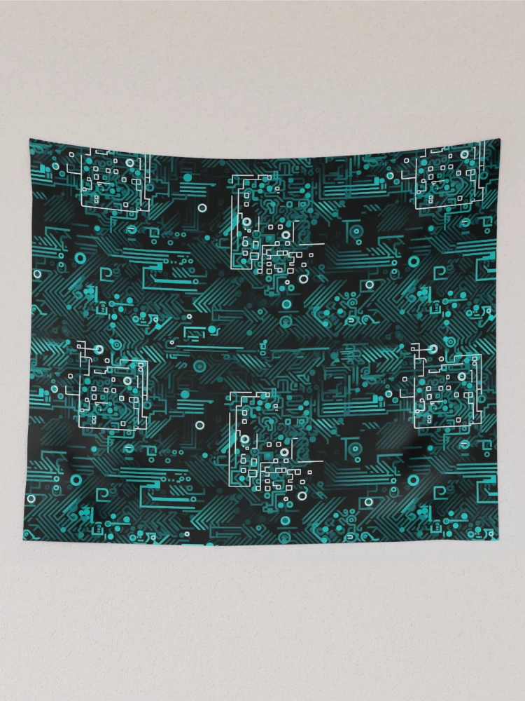 Thumbnail 2 of 3, Tapestry, Digital Code Abstract Pattern designed and sold by SideSignal.