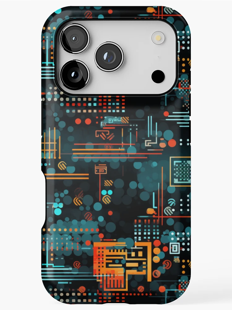 Thumbnail 1 of 4, iPhone Case, Digital Code Abstract Pattern designed and sold by SideSignal.