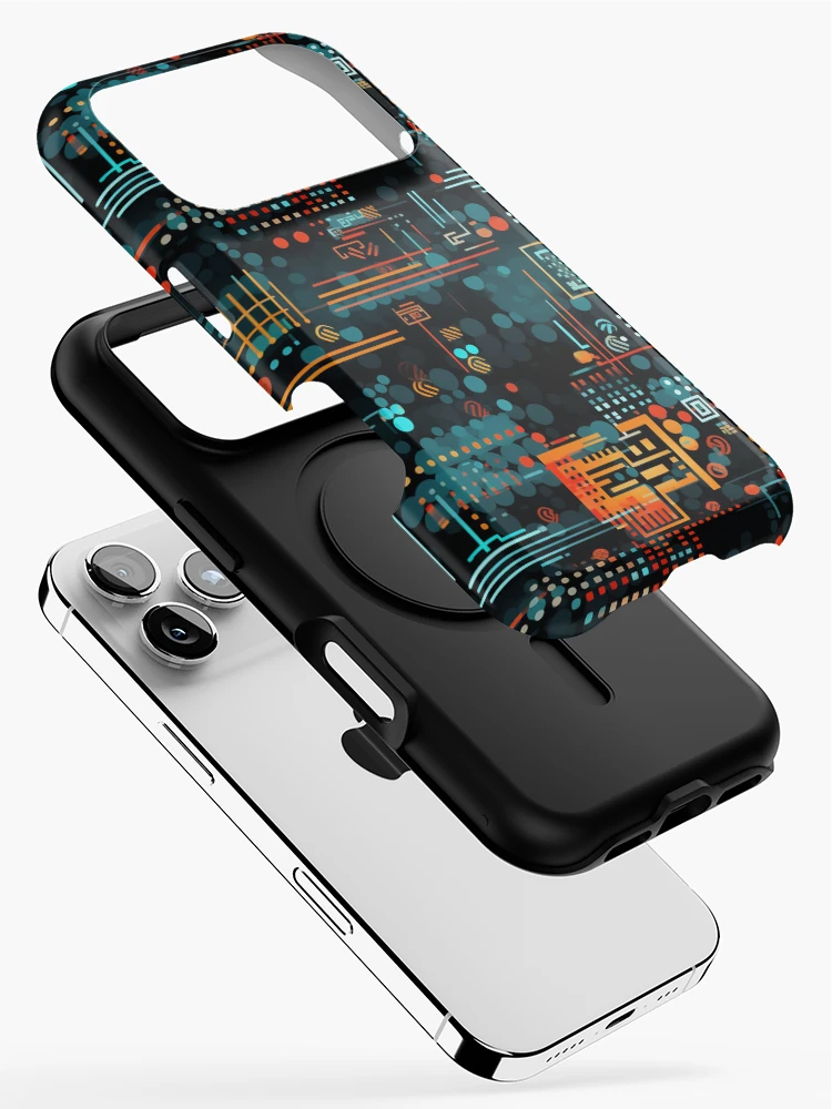 Thumbnail 2 of 4, iPhone Case, Digital Code Abstract Pattern designed and sold by SideSignal.