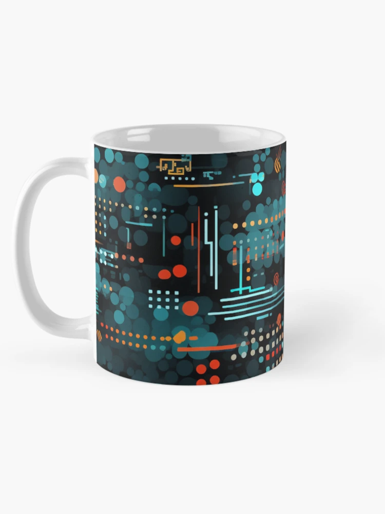 Thumbnail 5 of 6, Coffee Mug, Digital Code Abstract Pattern designed and sold by SideSignal.