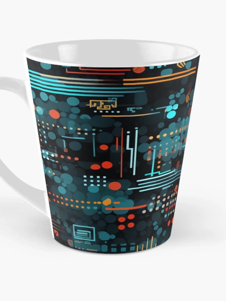 Thumbnail 3 of 4, Coffee Mug, Digital Code Abstract Pattern designed and sold by SideSignal.