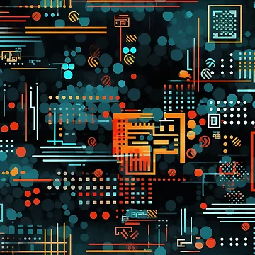 Artwork thumbnail, Digital Code Abstract Pattern by SideSignal