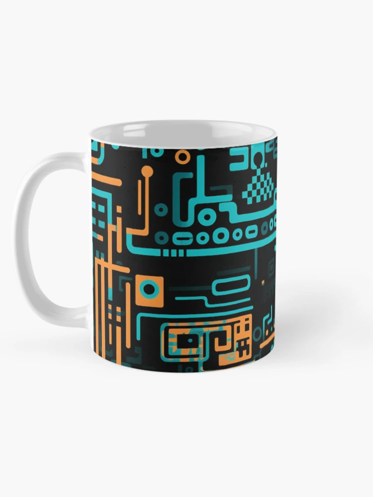 Thumbnail 5 of 6, Coffee Mug, Digital Code Abstract Pattern designed and sold by SideSignal.