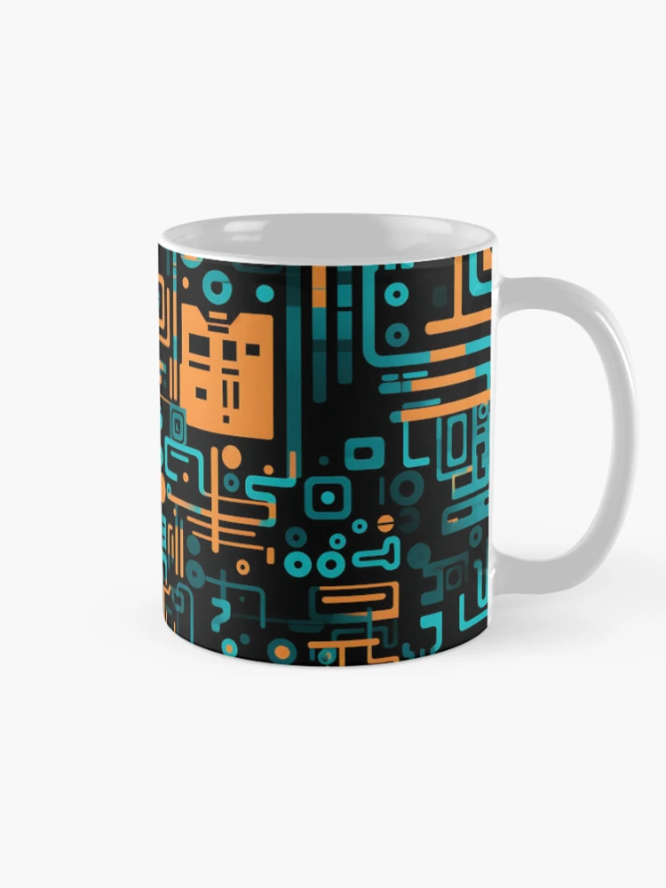 Thumbnail 3 of 6, Coffee Mug, Digital Code Abstract Pattern designed and sold by SideSignal.