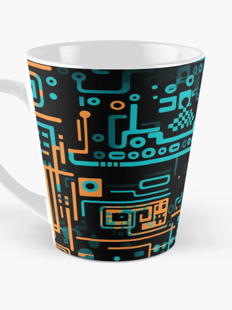 Thumbnail 3 of 4, Coffee Mug, Digital Code Abstract Pattern designed and sold by SideSignal.
