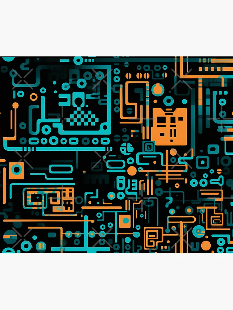 Thumbnail 5 of 5, Mouse Pad, Digital Code Abstract Pattern designed and sold by SideSignal.