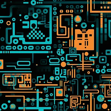 Artwork thumbnail, Digital Code Abstract Pattern by SideSignal