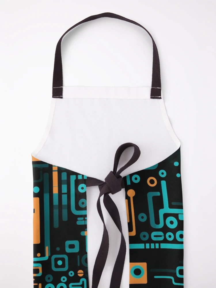 Thumbnail 5 of 6, Apron, Digital Code Abstract Pattern designed and sold by SideSignal.