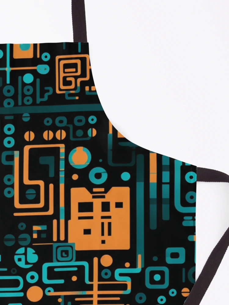 Thumbnail 3 of 6, Apron, Digital Code Abstract Pattern designed and sold by SideSignal.