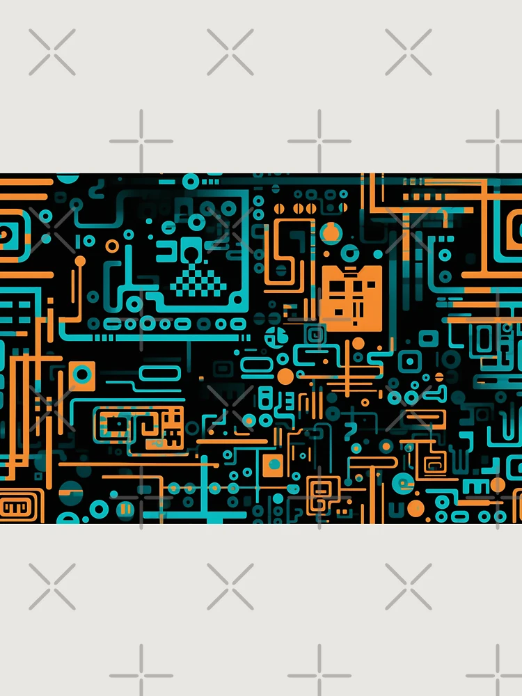 Thumbnail 6 of 6, Premium Oversized Hoodie, Digital Code Abstract Pattern designed and sold by SideSignal.