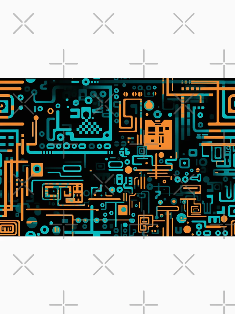 Thumbnail 6 of 6, Pullover Hoodie, Digital Code Abstract Pattern designed and sold by SideSignal.
