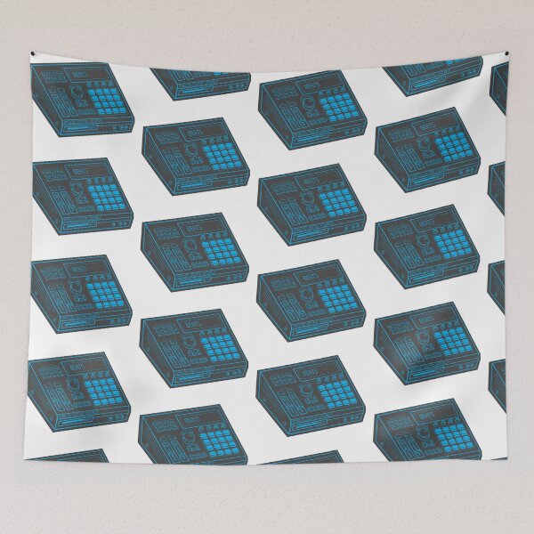 Item preview, Y2K Music Production – MPC Design (Vivid Cerulean Lines + Arsenic Drop Shadow) Analog / Music designed and sold by analogdigitalvz.