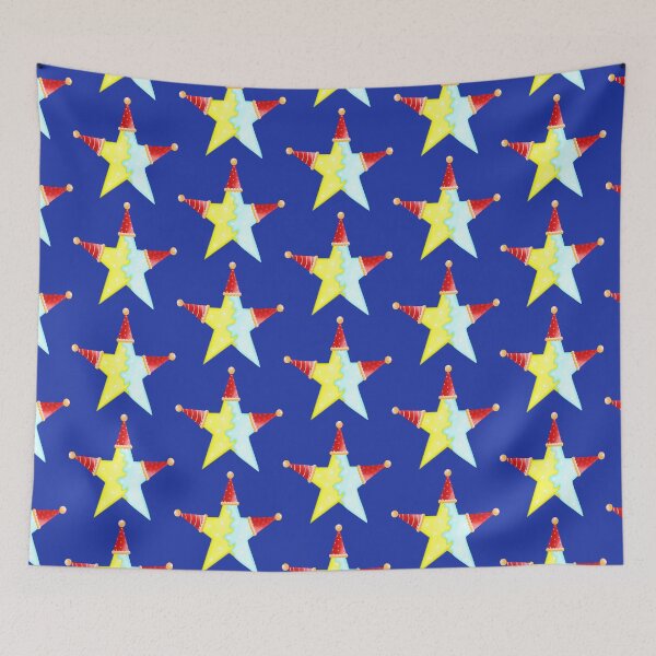 Item preview, Cute christmas star with santa hat.  designed and sold by Onanong2531.