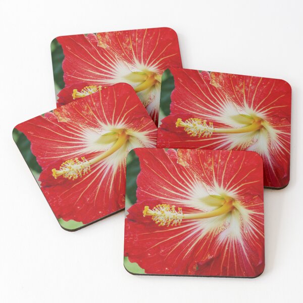 Item preview, Tropical Red and White Hibiscus designed and sold by jaynerushton.