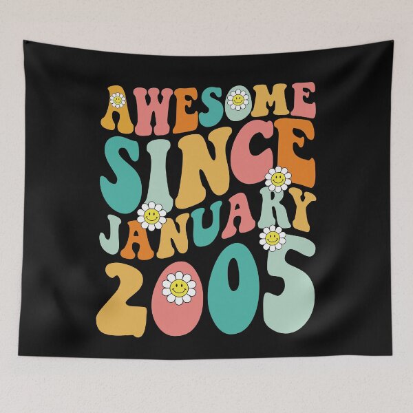 Item preview, Awesome Since January 2005 | Made In 2005 | Retro Groovy Birthday designed and sold by Christina-grich.