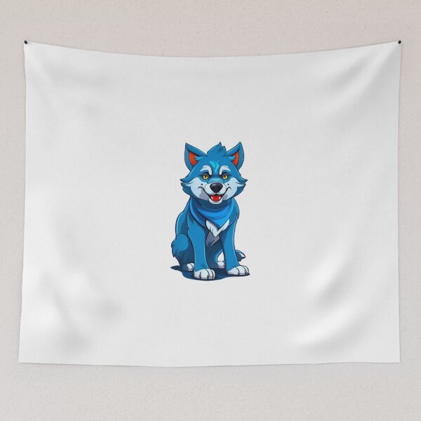 Item preview, cool blue wolf designed and sold by KorArtStudio.