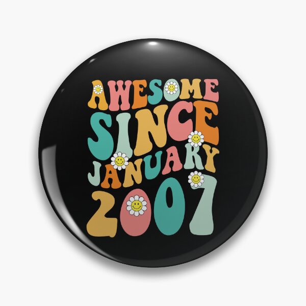 Item preview, Awesome Since January 2007 | Made In 2007 | Retro Groovy Birthday designed and sold by Christina-grich.