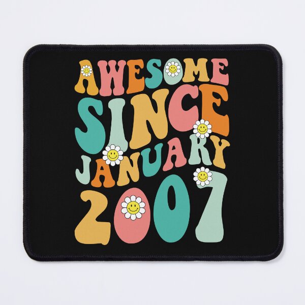 Item preview, Awesome Since January 2007 | Made In 2007 | Retro Groovy Birthday designed and sold by Christina-grich.