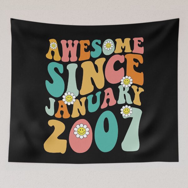 Item preview, Awesome Since January 2007 | Made In 2007 | Retro Groovy Birthday designed and sold by Christina-grich.