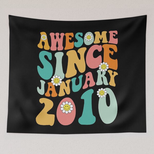 Item preview, Awesome Since January 2010 | Made In 2010 | Retro Groovy Birthday designed and sold by Christina-grich.