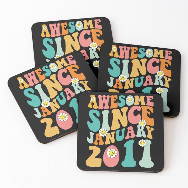 Item preview, Awesome Since January 2011 | Made In 2011 | Retro Groovy Birthday designed and sold by Christina-grich.