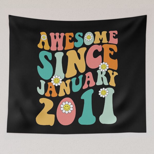 Item preview, Awesome Since January 2011 | Made In 2011 | Retro Groovy Birthday designed and sold by Christina-grich.