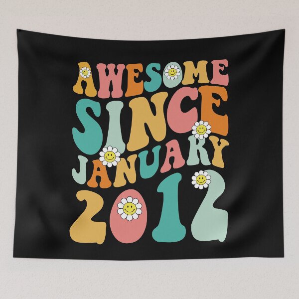 Item preview, Awesome Since January 2012 | Made In 2012 | Retro Groovy Birthday designed and sold by Christina-grich.