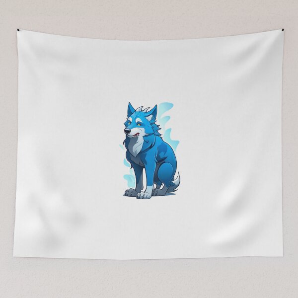 Item preview, cute blue wolf dog designed and sold by KorArtStudio.