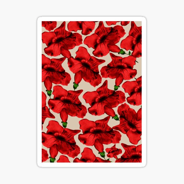 Item preview, Red Petunia Pattern designed and sold by Aithlin123.