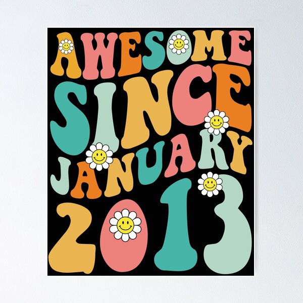 Item preview, Awesome Since January 2013 | Made In 2013 | Retro Groovy Birthday designed and sold by Christina-grich.