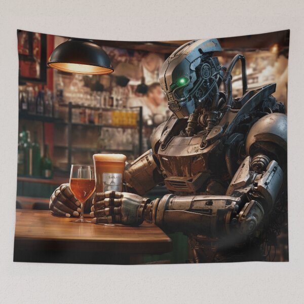 Item preview, Robot in a bar designed and sold by OlmArtify.