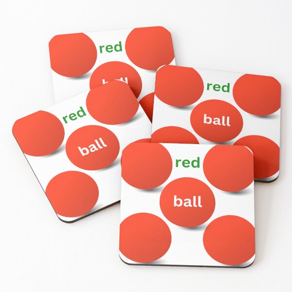 Item preview, Five Red Balls with shadow and typography designed and sold by Barbara Burgess.