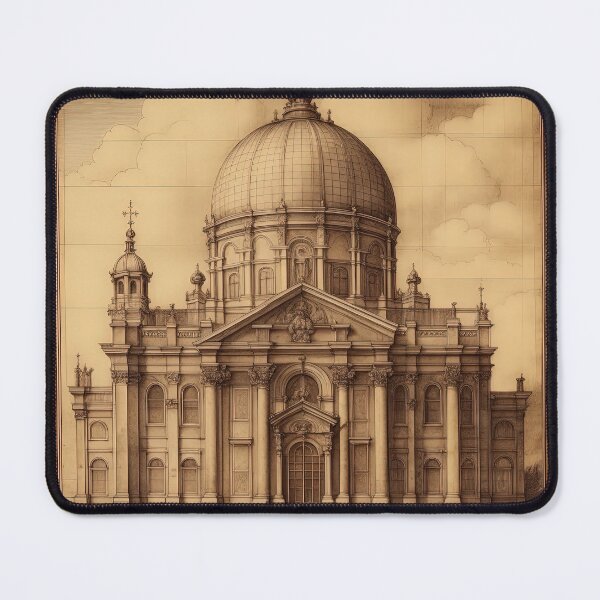 Item preview, Cityscape With Cathedral Inspired by Leonardo Da Vinci designed and sold by LanaGustavsson.