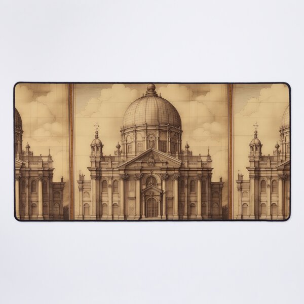 Item preview, Cityscape With Cathedral Inspired by Leonardo Da Vinci designed and sold by LanaGustavsson.