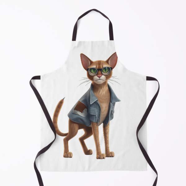 Item preview, Cool Abyssinian Cat in Denim Jacket designed and sold by mittie101.