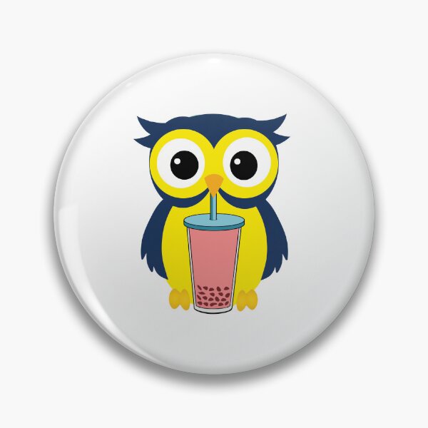 Item preview, Cute Blue owl drinking Boba Tea  designed and sold by UniqueDesignHub.