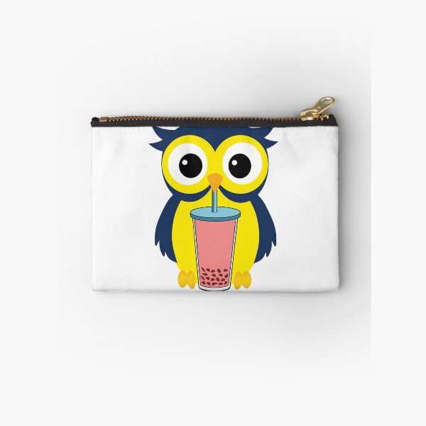 Item preview, Cute Blue owl drinking Boba Tea  designed and sold by UniqueDesignHub.
