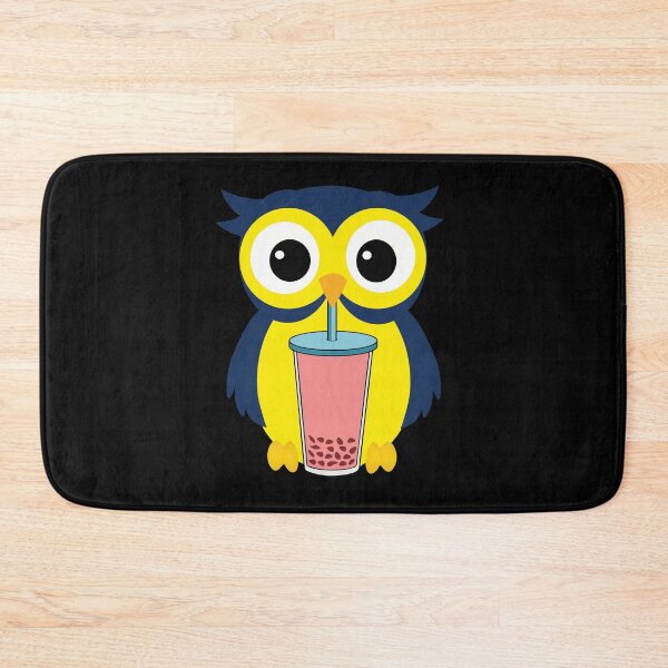 Item preview, Cute Blue owl drinking Boba Tea  designed and sold by UniqueDesignHub.